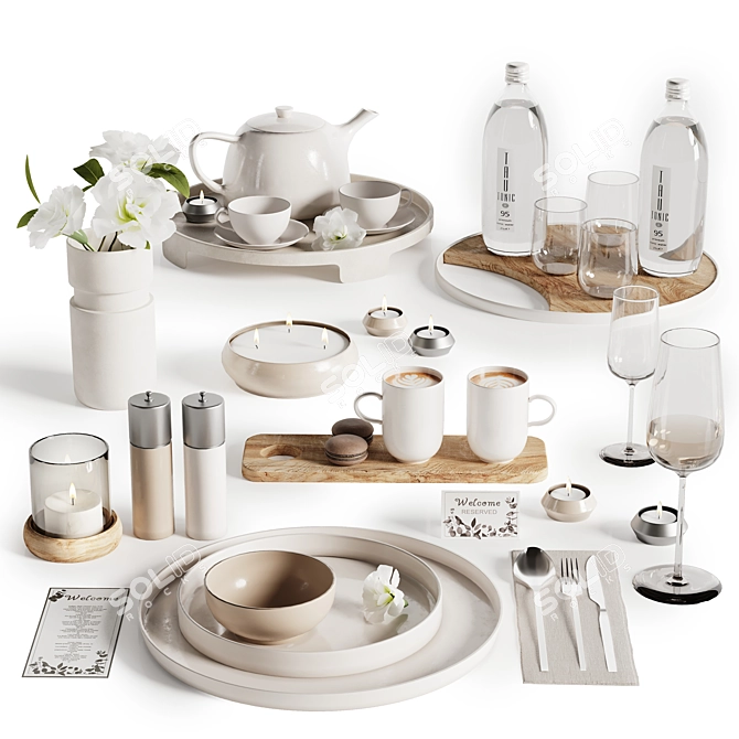 Elegant Tableware MA Set 33 3D model image 3