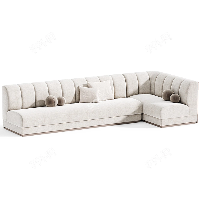 Elegant Restaurant Sofa Set 3D model image 3