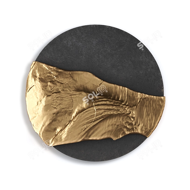 Sculpted Metal Rock Relief 3D model image 5