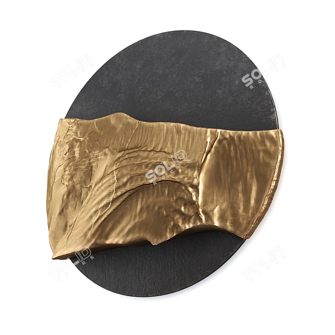 Sculpted Metal Rock Relief 3D model image 6