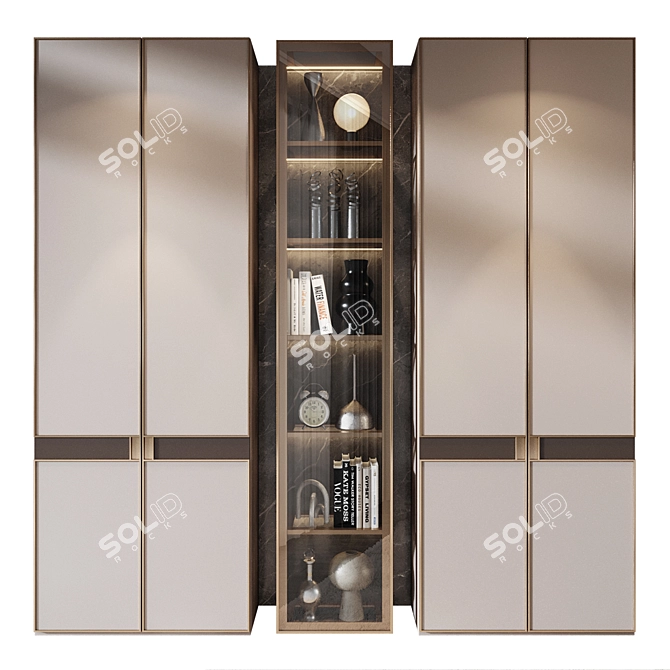 Custom Wardrobe Composition with Decor 3D model image 1