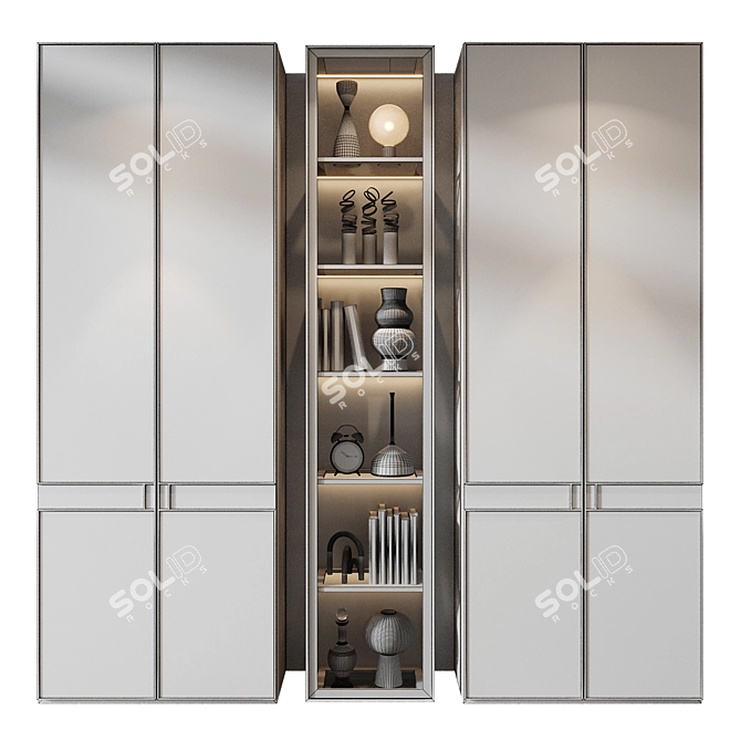 Custom Wardrobe Composition with Decor 3D model image 2