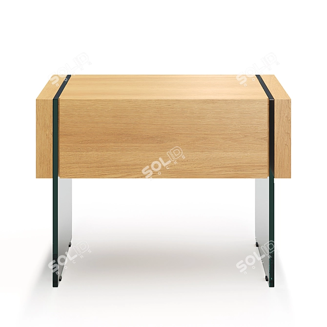 Cosmo Somerset Nightstand with Glass Legs 3D model image 2