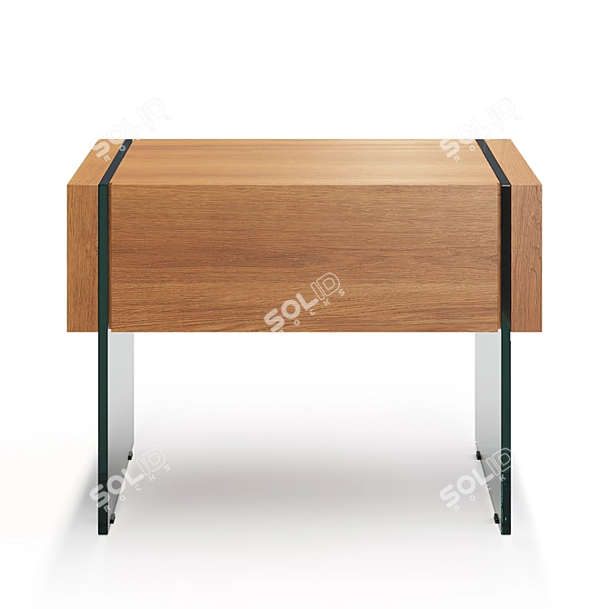 Cosmo Somerset Nightstand with Glass Legs 3D model image 3