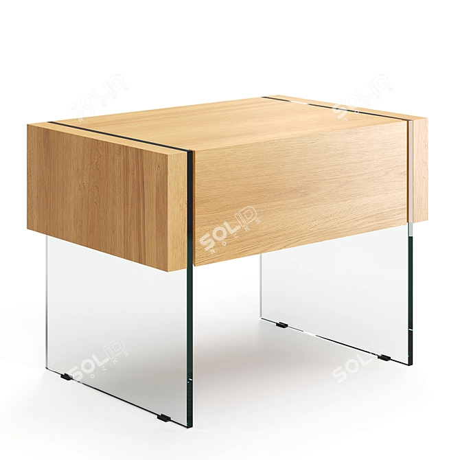 Cosmo Somerset Nightstand with Glass Legs 3D model image 4