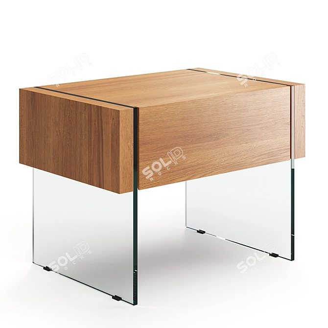 Cosmo Somerset Nightstand with Glass Legs 3D model image 5