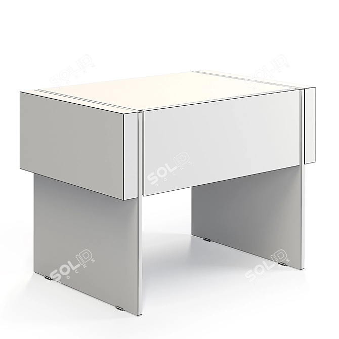 Cosmo Somerset Nightstand with Glass Legs 3D model image 6