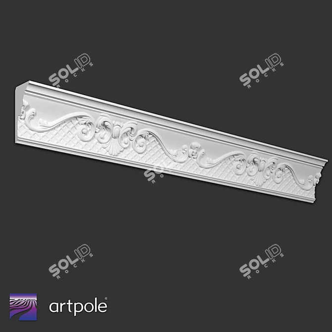 Ornamental Gypsum Cornice SK204 3D model image 1