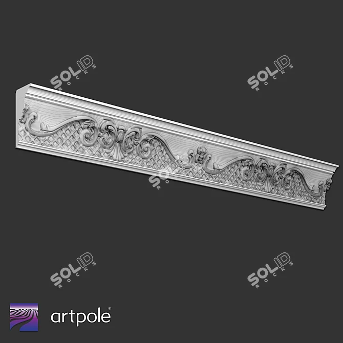 Ornamental Gypsum Cornice SK204 3D model image 2