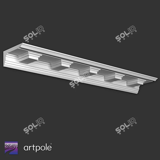 Ornamental Plaster Cornice SK124N 3D model image 1