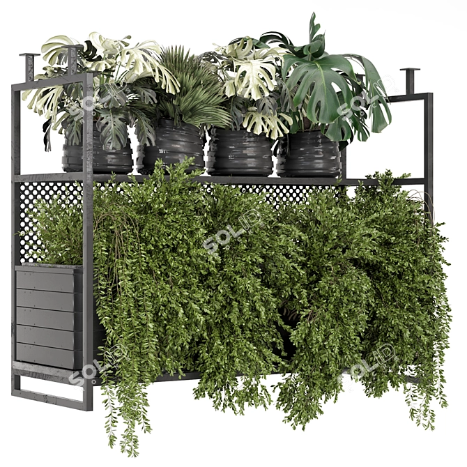 Metal Box Indoor Hanging Plants 3D model image 1