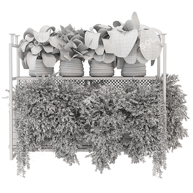 Metal Box Indoor Hanging Plants 3D model image 4