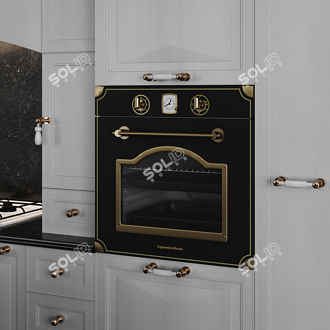  Neo-Classical Corner Kitchen Set 3D model image 5