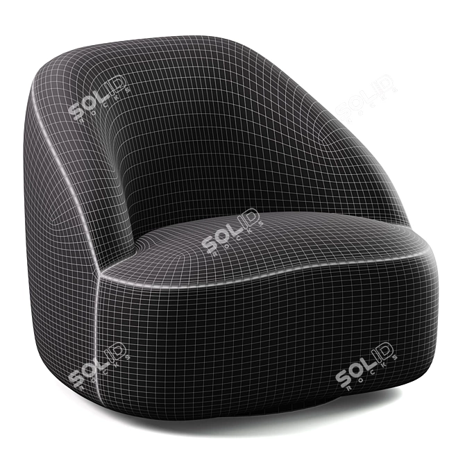 Modern Designer Margas Lounge Chair 3D model image 5