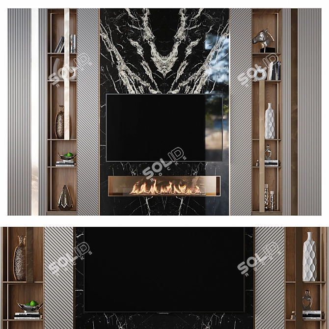  Wall-Mounted TV Stand 3D model image 1