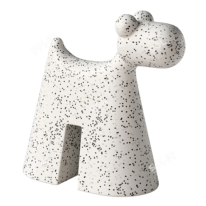 Minimalist Dog Ottoman for Kids 3D model image 2