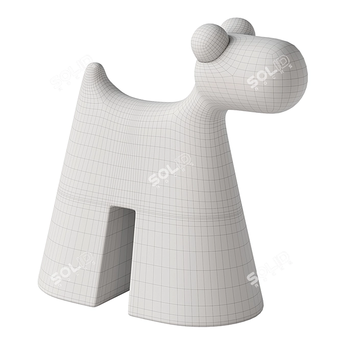 Minimalist Dog Ottoman for Kids 3D model image 6