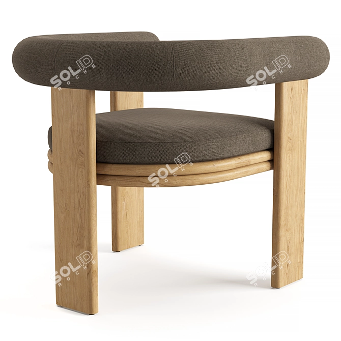 Restoration Hardware Teak Armchair 3D model image 4