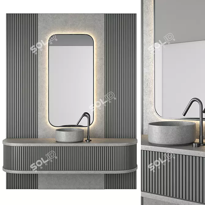 Modern Bathroom Furniture Set 3D model image 1