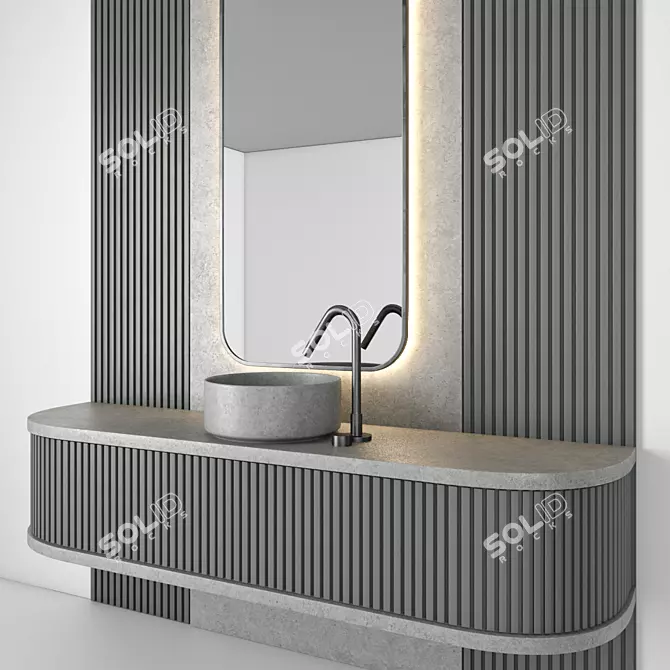 Modern Bathroom Furniture Set 3D model image 3