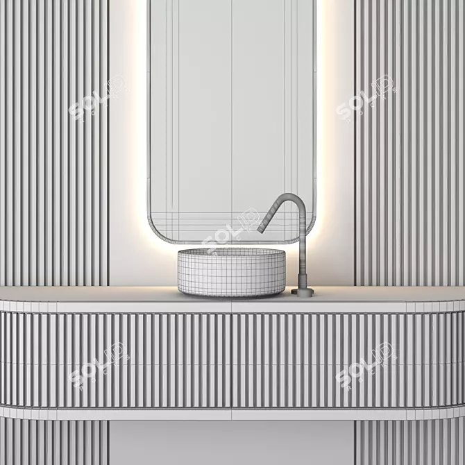 Modern Bathroom Furniture Set 3D model image 5