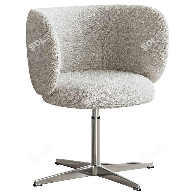 Rico Swivel Dining Chair Boucle 3D model image 1