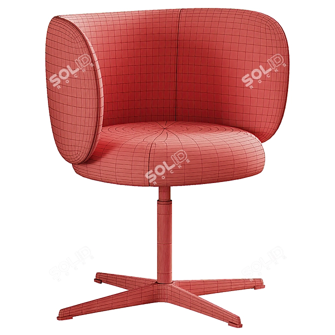 Rico Swivel Dining Chair Boucle 3D model image 2