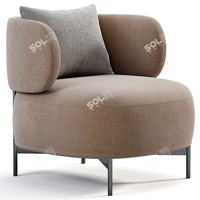 Elegant AKIKO LOUNGE Armchair Collection 3D model image 2