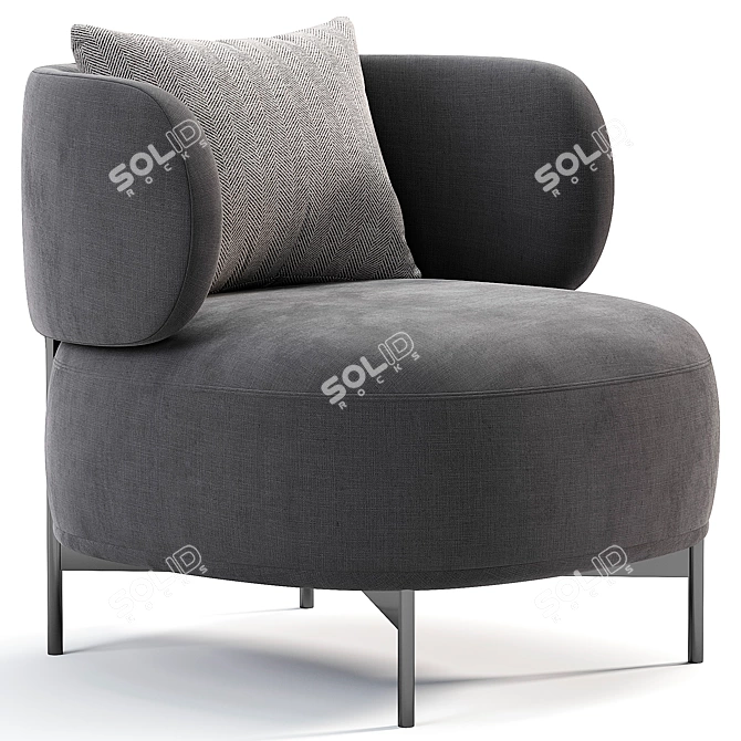 Elegant AKIKO LOUNGE Armchair Collection 3D model image 3