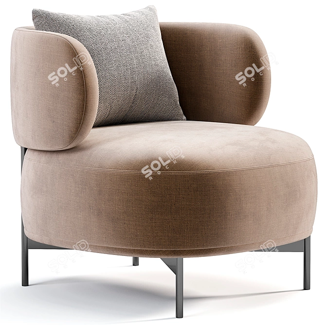 Elegant AKIKO LOUNGE Armchair Collection 3D model image 4