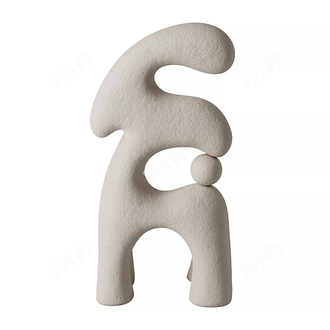 Modern Abstract Sculpture Set 01 3D model image 3