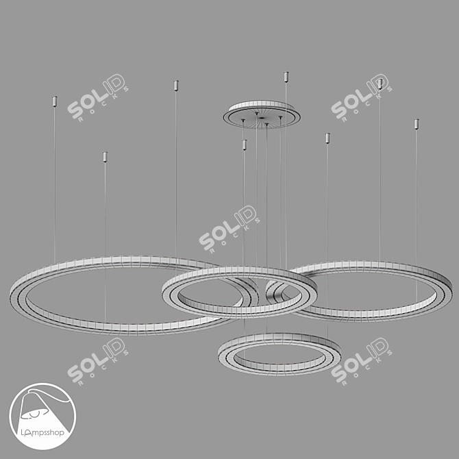 Adjustable Chandelier Bundle with Base 3D model image 2