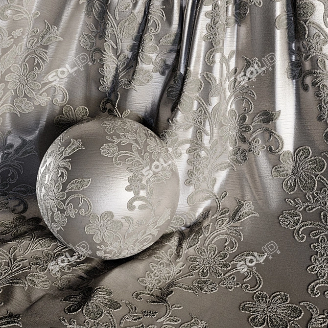 Damask Jacquard Brocade Fabric Set 3D model image 5