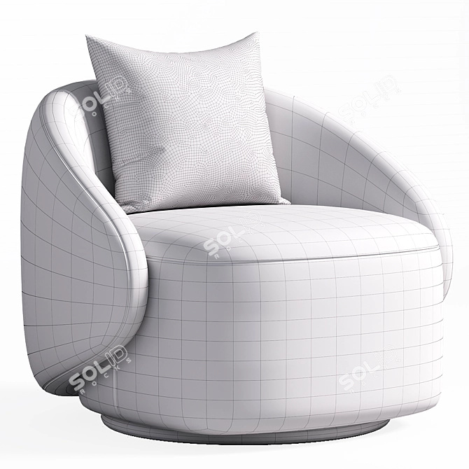  Modern Swivel Armchair By Orixa 3D model image 3