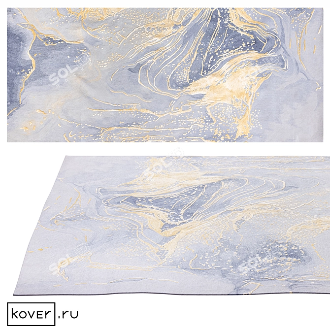 Prismatic N Grey Gold Rug 3D model image 1