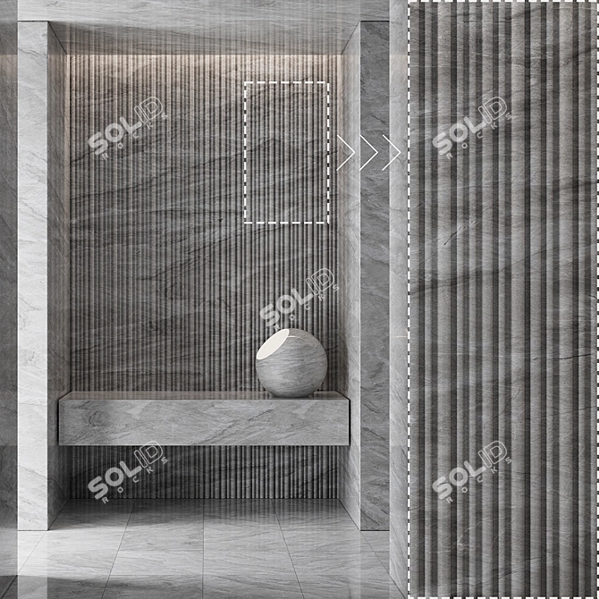 Corona Tile Marble Stone Panels 3D model image 2