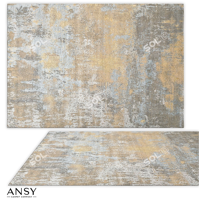 Handwoven Strata Modern Collection Rug 3D model image 1