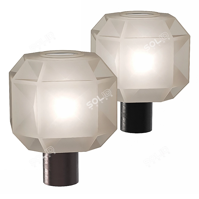 Sleek Cubo Table Lamp 3D model image 1