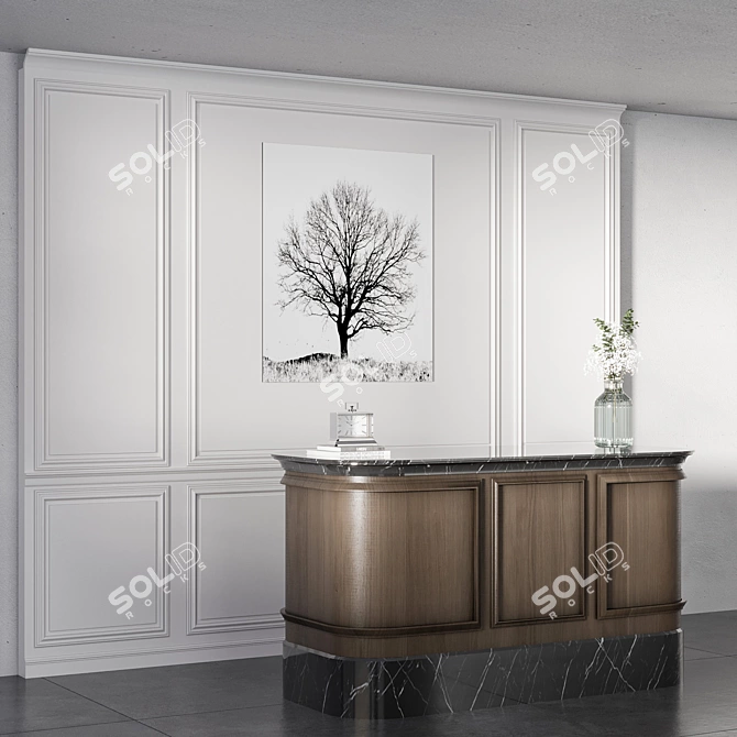 Modern Reception Desk 3D Model 3D model image 2