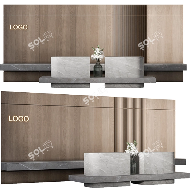 Modern Functional Reception Desk 3D model image 7