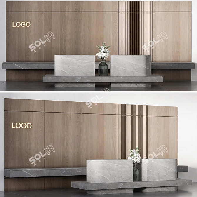 Modern Functional Reception Desk 3D model image 8