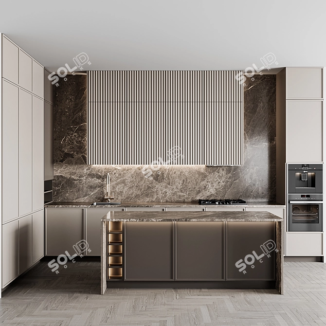 Adjustable Modular 316 Kitchen 3D model image 2