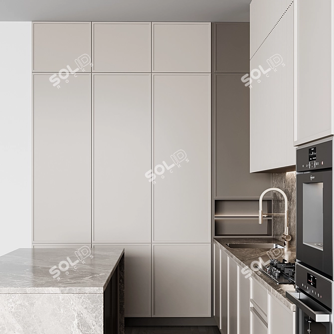 Adjustable Modular 316 Kitchen 3D model image 3