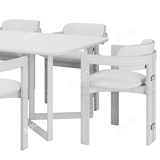 Sleek Modern Dining Set763 3D model image 5