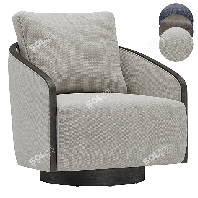 Elegant Swivel Armchair, Premium Design 3D model image 1