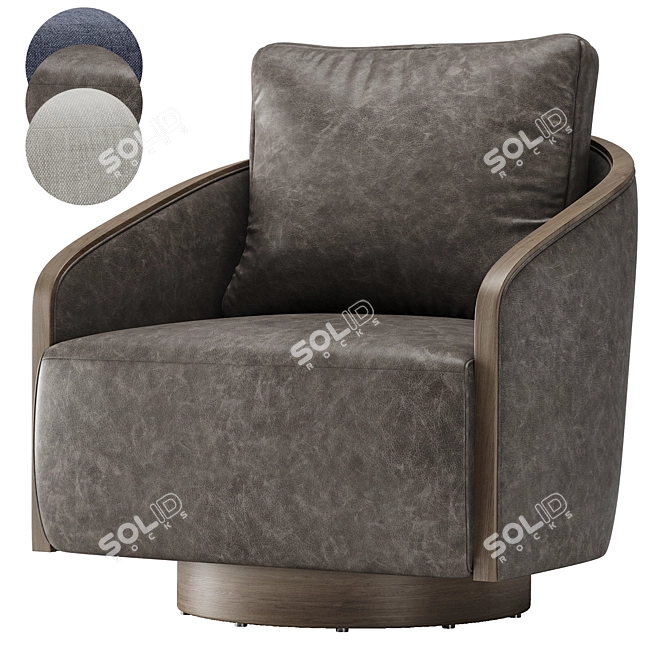 Elegant Swivel Armchair, Premium Design 3D model image 2