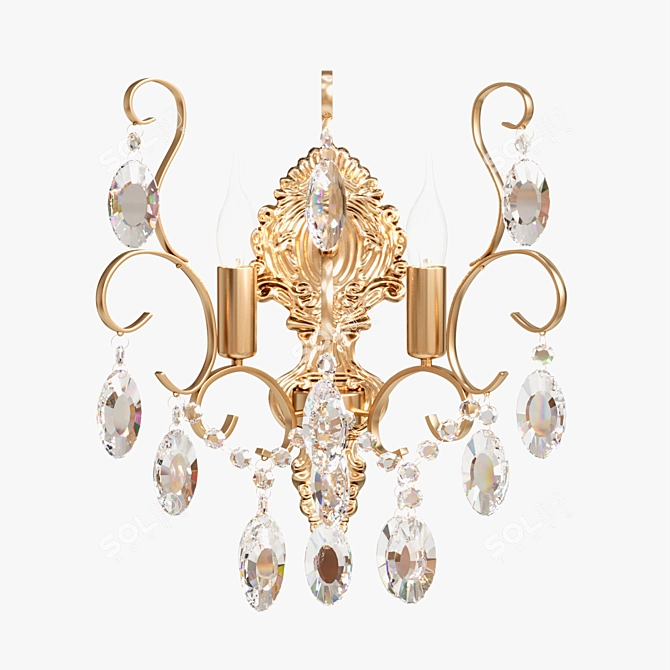 Crystal Effect Chandelier lamella 3D model image 1