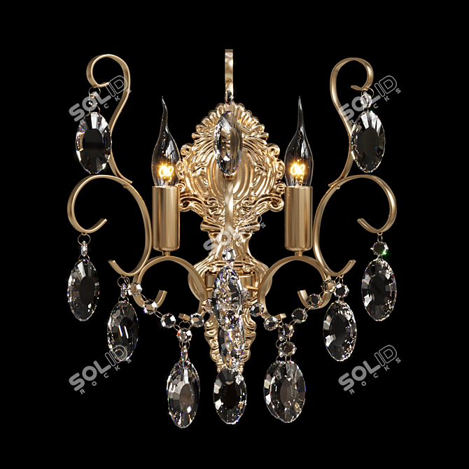 Crystal Effect Chandelier lamella 3D model image 2