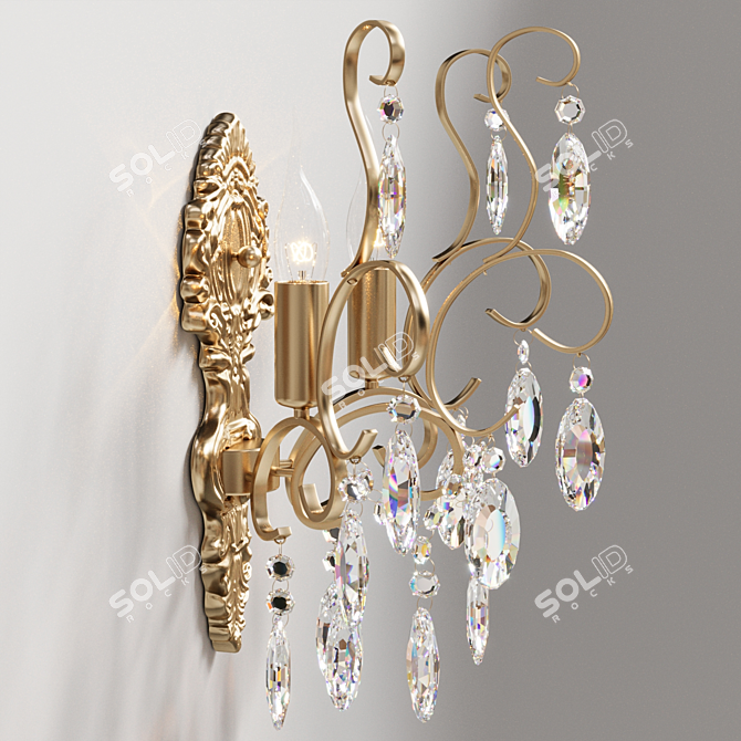 Crystal Effect Chandelier lamella 3D model image 3