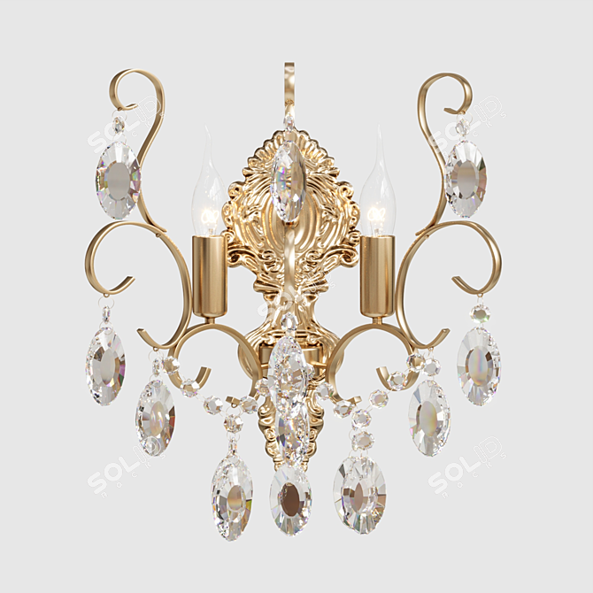 Crystal Effect Chandelier lamella 3D model image 5